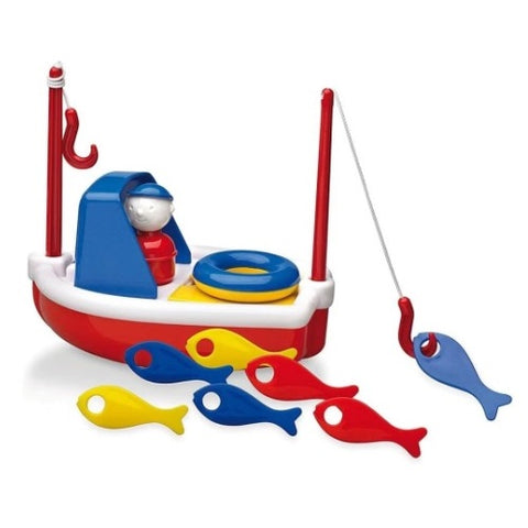 Ambi Toys Fishing Boat Bath Toy Pretend Play Fishing Rod- Great For Kids Fun