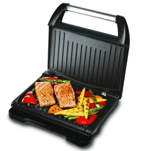 George Foreman Family Steel Grill/ Removable Drip Tray/ Non- Stick Plates