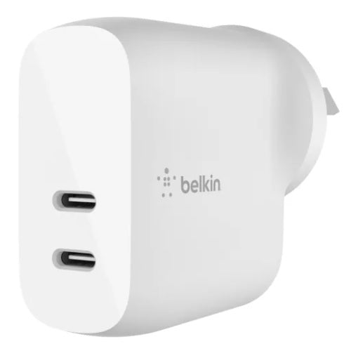 Belkin BoostCharge Dual 40W USB-C PD Wall Charger For iPhone/ Samsung