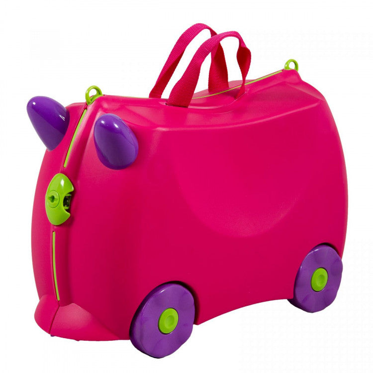 Kiddicare Kids Ride On Suitcase Luggage Bon Voyage 18L Storage Space- Pink