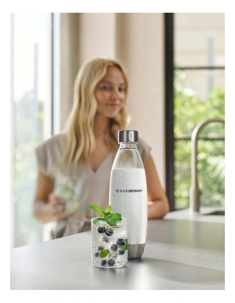 SodaStream 1L Litre Metal Fuse Dishwasher Safe Carbonating Bottle BPA- Free