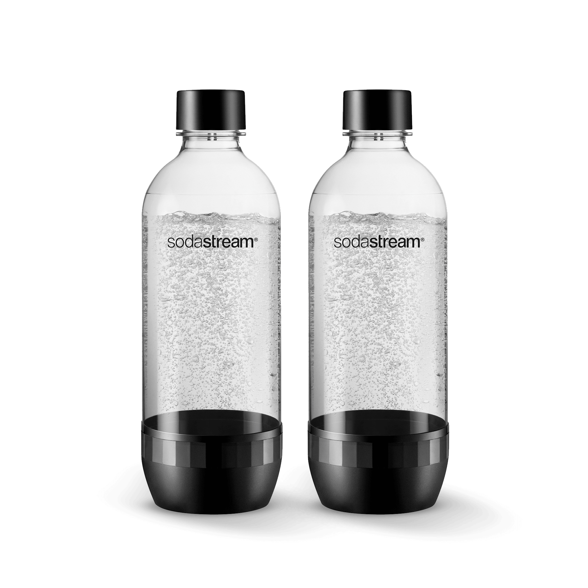 1 Litre Standard PET Twin Pack Black Dishwasher Safe Carbonating Bottles