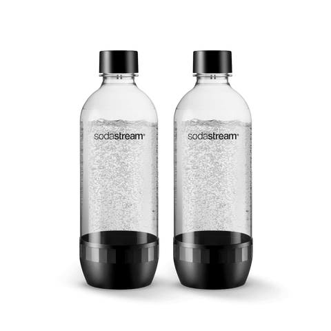 1 Litre Standard PET Twin Pack Black Dishwasher Safe Carbonating Bottles