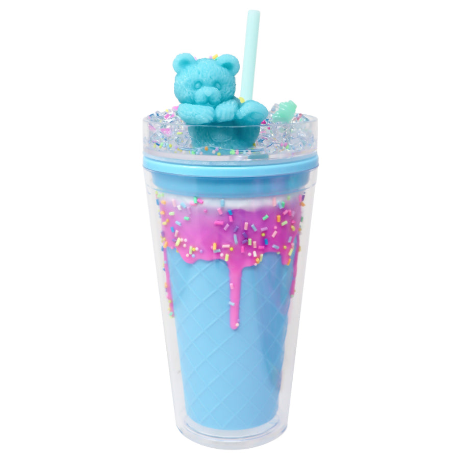 Pink Poppy Kids Drinking Sipping Cup Gummy Bear Blue- Perfect For Kids School/ Party/ Everyday Use