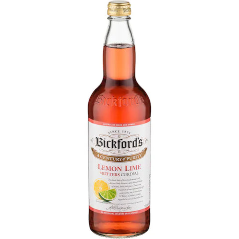 Bickford's 750ml Lemon & Lime Bitters Cordial Syrup Mix
