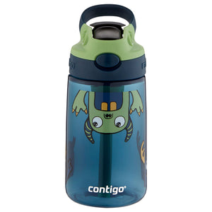Contigo Kids 414ml Autospout Water Drink Bottle with Straw- Monsters BPA Free & Dishwasher Safe- Great For Kids School/ Trips/ Activities