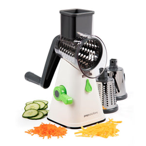 Progressive Rotary Grater Slicer- Versatile/ Powerful Suction Base Grate Shred