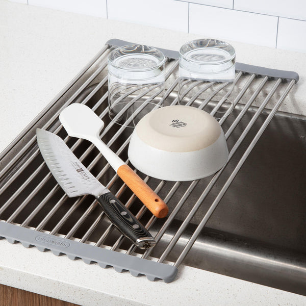 Progressive 55cm Roll-Up Over The Sink Dish Rack- Countertop Dish Drying For Sinks & Countertops