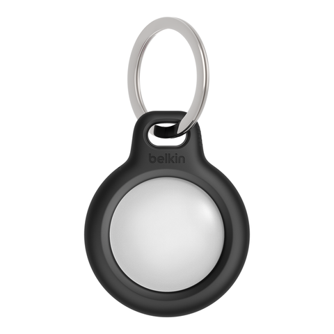 Belkin Secure Silicon Holder with Key Ring for AirTag- Black F8W973BTBLK