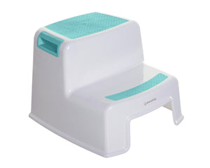 DreamBaby 2- Up Step Stool For Kids Potty Training Toilet - Helps Toddlers Take First Step/ Sturdy Durable- Aqua & White F685