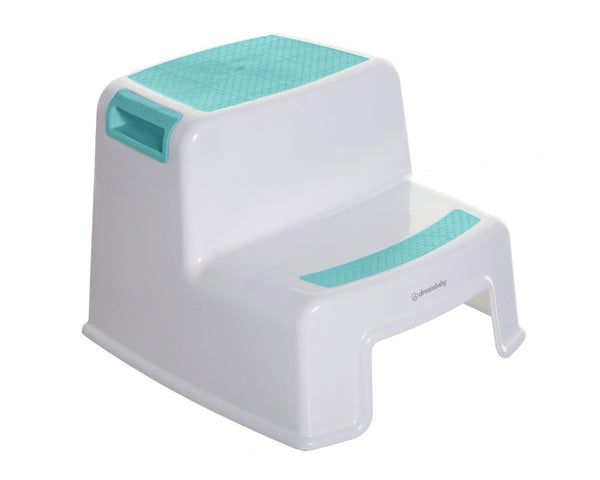 DreamBaby 2- Up Step Stool For Kids Potty Training Toilet - Helps Toddlers Take First Step/ Sturdy Durable- Aqua & White F685