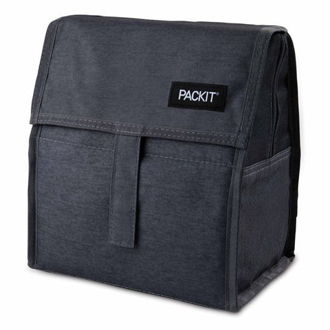PackIt Freezable Lunch Bag Cooler Box- Keep Food/ Drinks Cold- City Charcoal