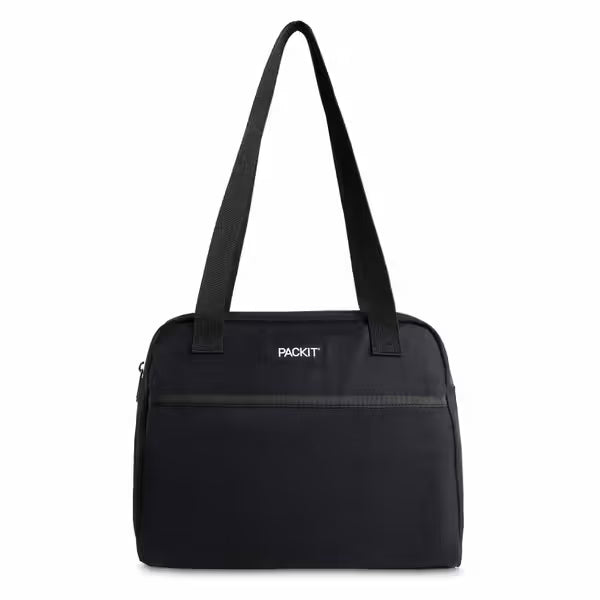 PackIt Freezable Hampton Lunch Bag Box Cooler Black- Freezes Overnight/ Collapses Flat/ Allows For Carrying