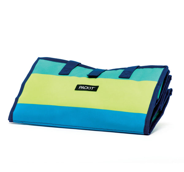 PackIt Freezable Grocery Tote Bag Cooler- Perfect For Shopping/ Kitchen/ Reusable Blue