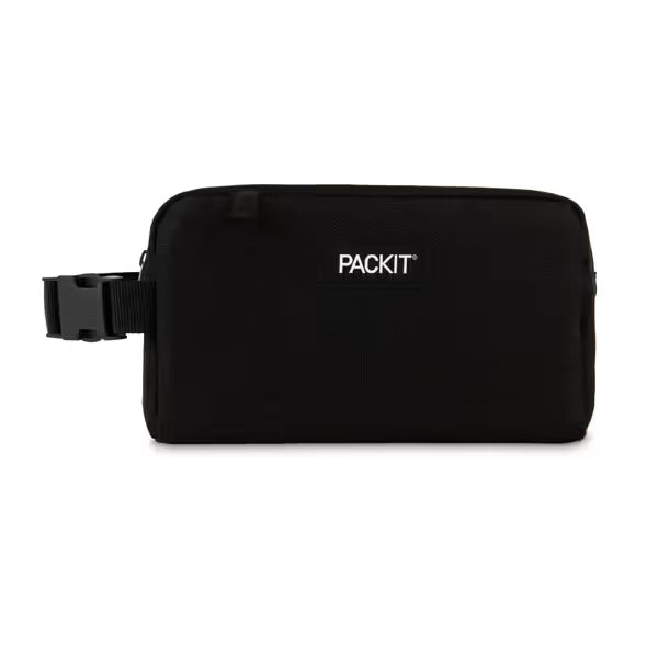 PackIt Freezable Snack Box - Black- Holds Fresh Snacks & Drinks/Folds Flat & Freezes Overnight (12 Hours)