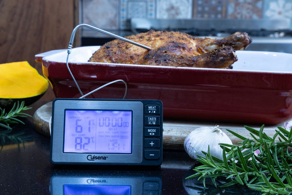 Cuisena Digital Multi Read Thermometer with 24h Timer- Multi Setting Options/ Temperature Alert/ Sensor