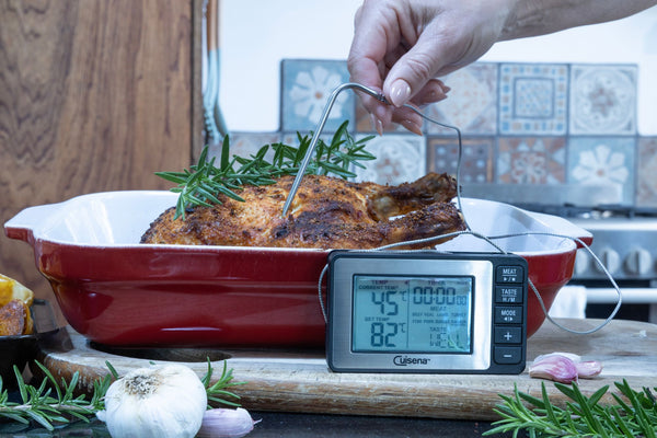 Cuisena Digital Multi Read Thermometer with 24h Timer- Multi Setting Options/ Temperature Alert/ Sensor