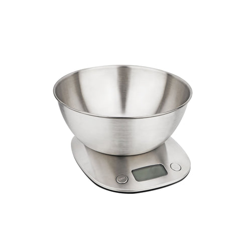 Cuisena 5kg Kitchen Scale with Stainless Steel Bowl- Measures Dry & Wet Ingredients