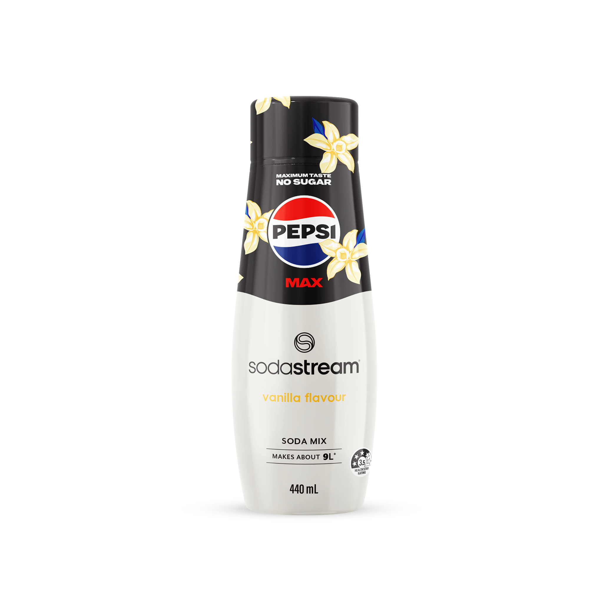 SodaStream 440ml Soda Mix Pepsi Max Vanilla Flavour Syrup- Makes About 9L Soda