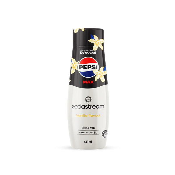 SodaStream 440ml Soda Mix Pepsi Max Vanilla Flavour Syrup- Makes About 9L Soda