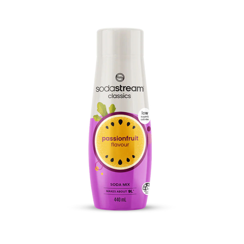 SodaStream Classics Passionfruit 440ml Sparkling Soda Water Syrup Drink Mix- Makes About 9L