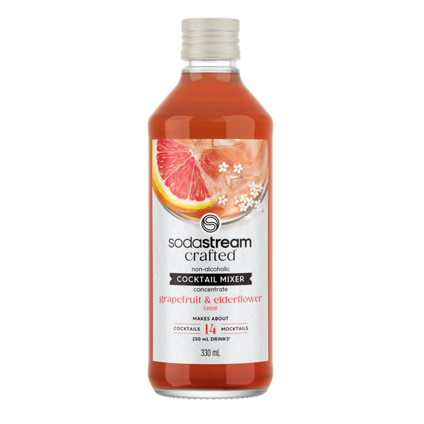 SodaStream Grapefruit & Elderflower Non-Alcoholic Cocktail Infusion Drink Mix Syrup- 330mL Makes About 14 Cocktails/ Mocktails