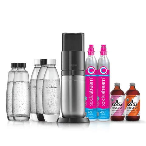 SodaStream Crystal Soda Soft Fizzy Drink Sparkling Water Maker-2x Carafe Bottles