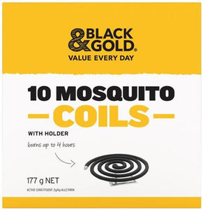 30PK Black & Gold Insect Repellent Mosquito Coils Mozzi with Holder (10Pk Each)