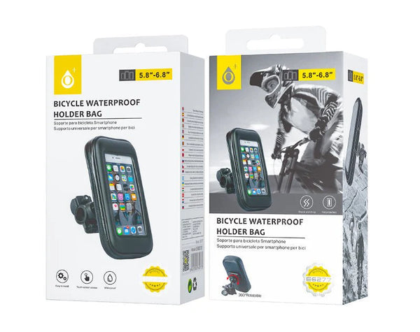 Moveteck 6.3" Inch Waterproof Phone Mount Case Holder For Bicycle/ Bike/ Cycling/ Scooter – Bicycle Phone Holder Touchscreen Compatible