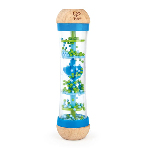 Hape Natural Wooden Baby Shake & Rattle Maker Toy- Safe/ Soothing/ Fun For Kids Blue