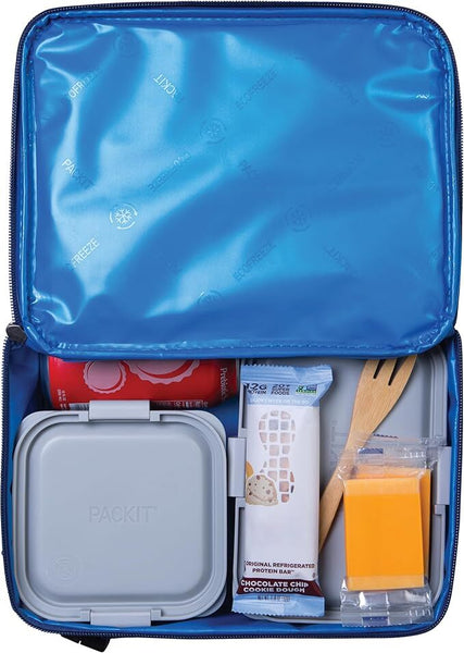 PackIt Classic Freezable Lunch Box Cooler- Top Load Design Lunchbox True Blue