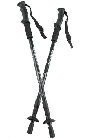 PowerTrain Anti- Shock Hiking/ Trekking Walking Poles Stick Pair- Black