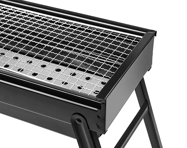 Rectangular Mini Charcoal BBQ Grill Foldable Portable- Compact/ Spacious/ Includes Removable Grill Plate S932