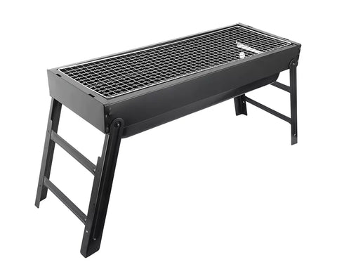 Rectangular Mini Charcoal BBQ Grill Foldable Portable- Compact/ Spacious/ Includes Removable Grill Plate S932