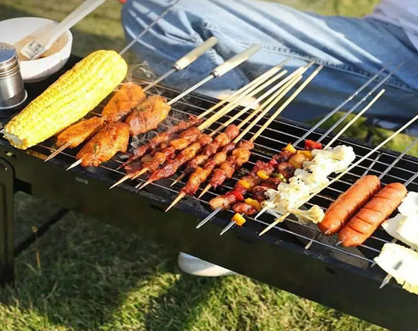 Rectangular Mini Charcoal BBQ Grill Foldable Portable- Compact/ Spacious/ Includes Removable Grill Plate S932