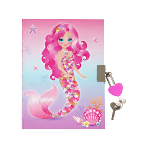 Pink Poppy Mermazing Mermaid Scented Lockable Diary With Key- Perfect For Writing/ Drawing/ Handwriting Practice