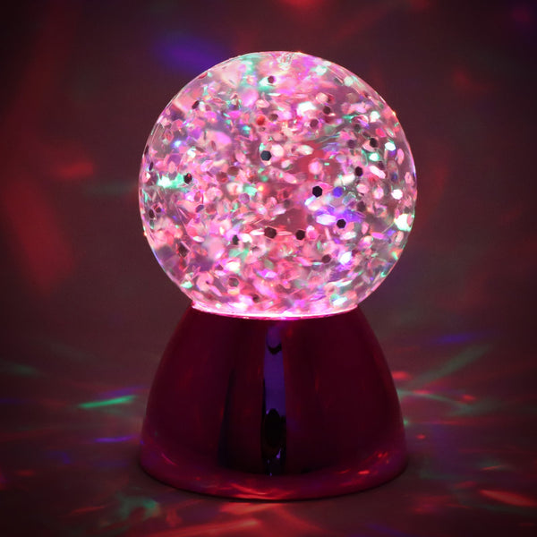 Pink Poppy 5.5" Glitter Waterball Light Lamp- LED Decor/ Ideal for Relaxation/ Visual Stimulation Kids