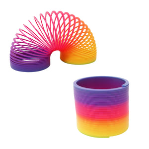 3PK Pink Poppy Rainbow Spring Toy Colourful- Twist/ Turn Playful Entertainment