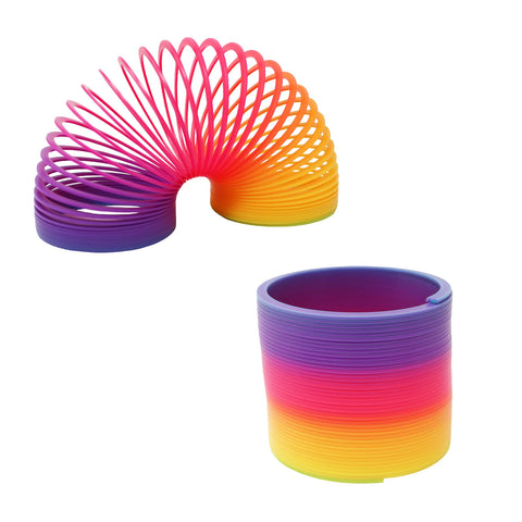 3PK Pink Poppy Rainbow Spring Toy Colourful- Twist/ Turn Playful Entertainment