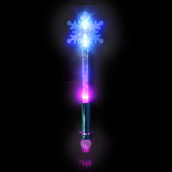 Pink Poppy Magical Snowflake Light Up Wand For Kids Fun- Lights Up Different Colours/ 3 Light Functions