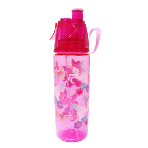 Pink Poppy 600ml Rainbow Misting Water Bottle For KIds- Leak Proof/ Misting Function/ BPA- Free