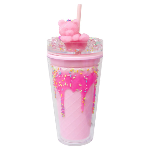 Pink Poppy Kids Drinking Sipping Cup Gummy Bear Pink- Perfect For Kids School/ Party/ Everyday Use
