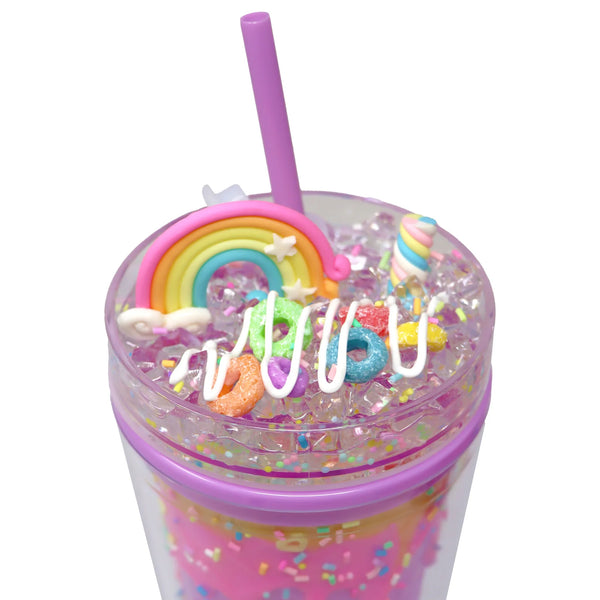 Pink Poppy Kids Drinking Sipping Cup Rainbow Candy Lilac- Perfect For Kids School/ Party/ Everyday Use
