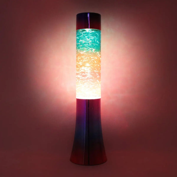 13" Rainbow Glitter Lamp - Pink Poppy