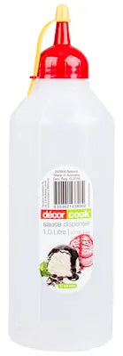 2PK Decor 2L (1L Each) Cook Plastic Sauce Squeeze Bottle Dispenser- Ideal For Sauces/ Oils