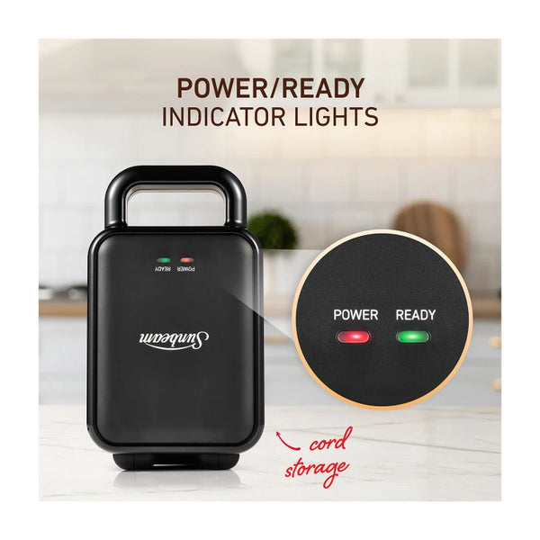 Sunbeam Mini Snack Press & Grill Sandwich Maker - Snacks In Under 4 Minutes/ Compact Size Easy Clean Up