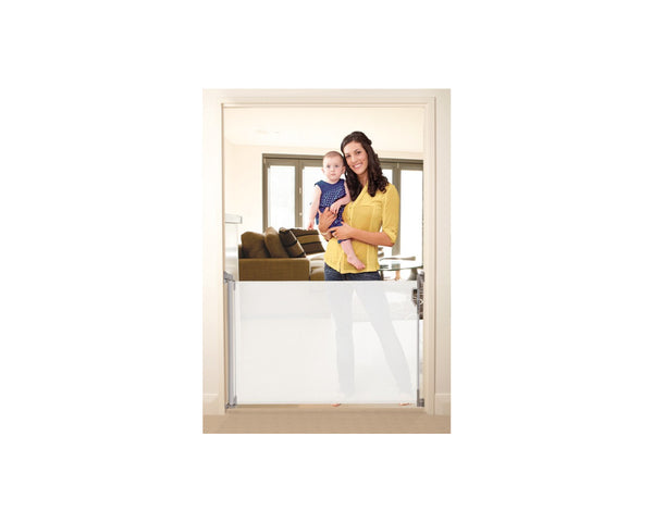 DreamBaby Retractable Gate White - Fits Openings Up To 140cm Keeps Children Out Of Area Where They Be Harm - Suitable Anywhere