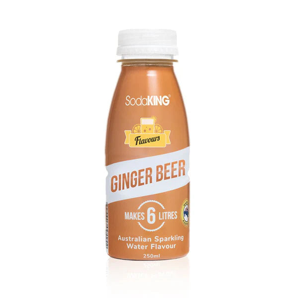 SodaKing 3x Pack Classic Ginger Beer Sparkling Syrup Soda Water Drink Mix- Makes 18 Litres (6L Each)
