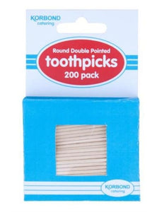 12x Pack Korbond Toothpicks Round Double Pointed 2400 Picks(Each Pack 200 Picks)
