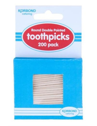 12x Pack Korbond Toothpicks Round Double Pointed 2400 Picks(Each Pack 200 Picks)